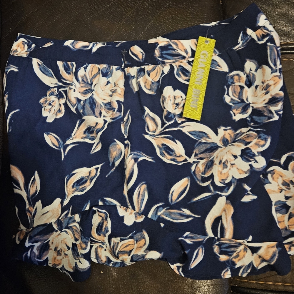 Gianni Bini Floral Ruffle Hem Skirt